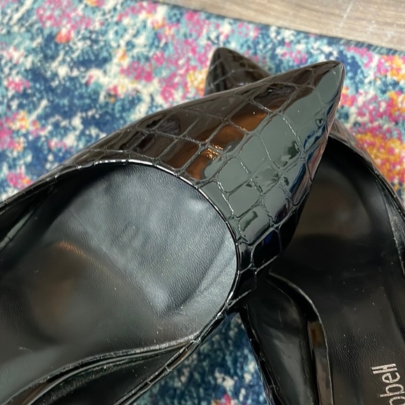 Jeffrey Campbell Pelara Black Patent Pointed Toe Pump Croco - Picture 10 of 10